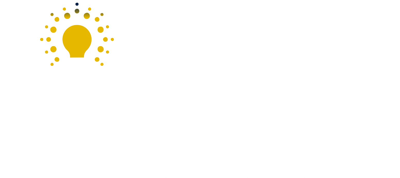 THE SOLUTIONS CONFERENCE LOGO WHITE WITH GOLD LIGHT